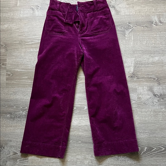Pants - The Colette Wide-Leg Corduroy Pants in Deep Plum